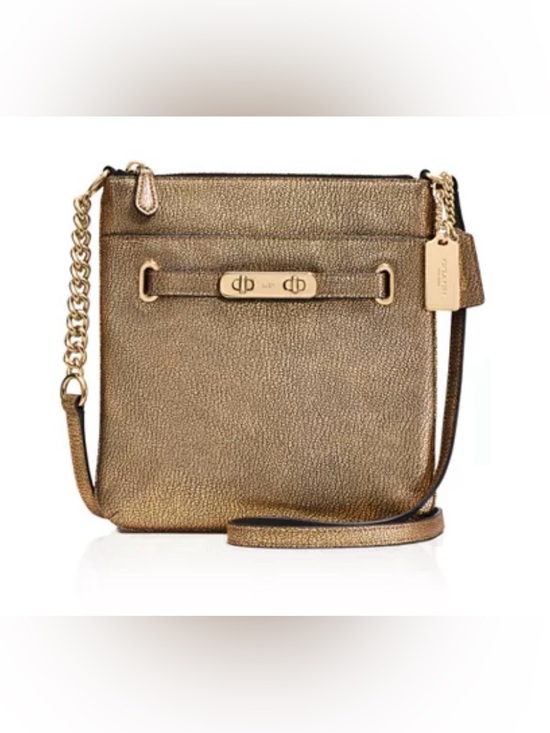 Coach Handbags - Coach NWOT Gold Metallic Swagger Swingpack in Polished Pebble Leather